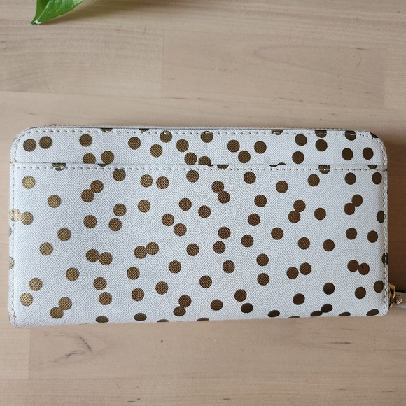 Kate Spade Cream and Gold Polka Dot Wallet - Picture 3 of 6